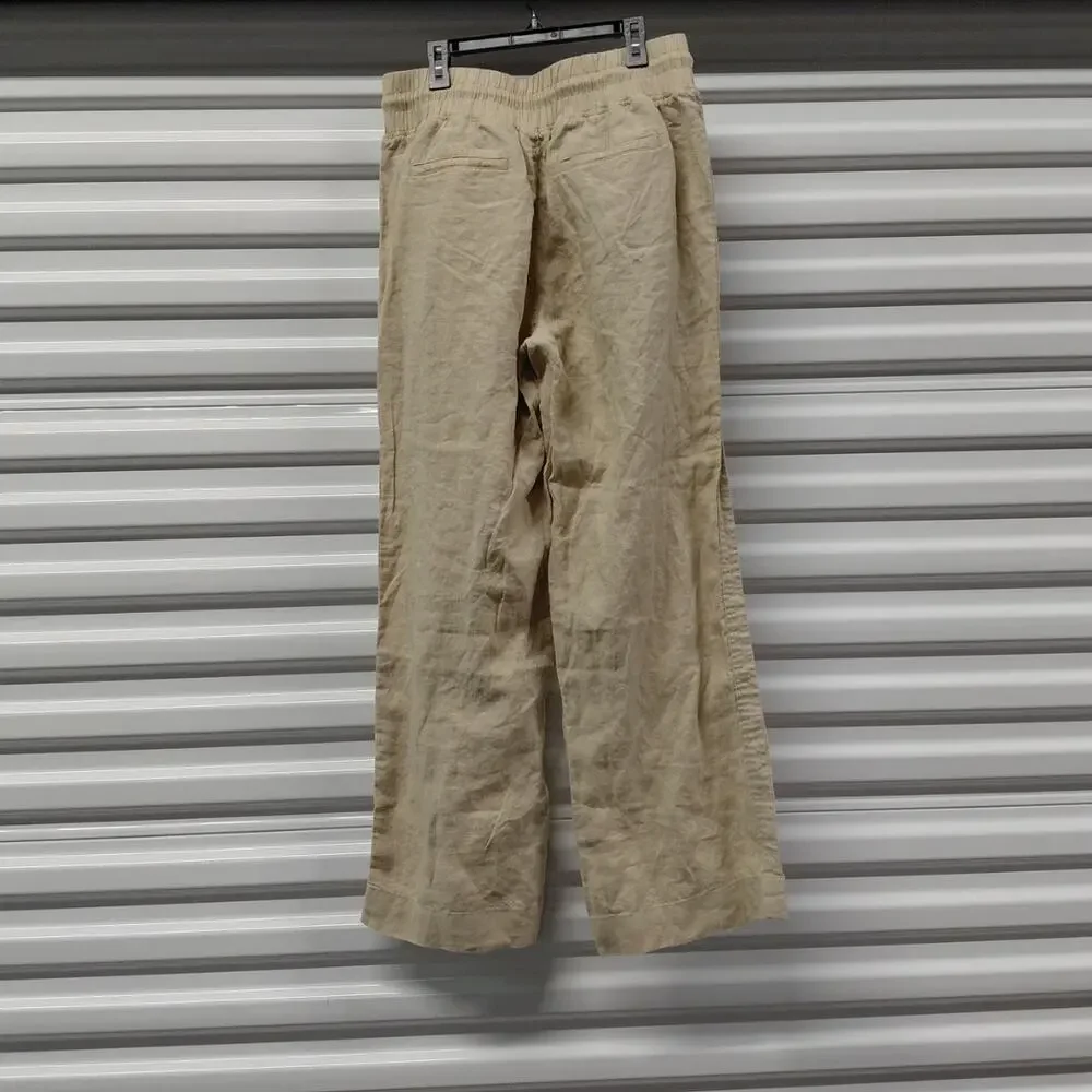 Quince Women 100% European Linen Pants Size Medium Flax Wide Leg Vacation Travel